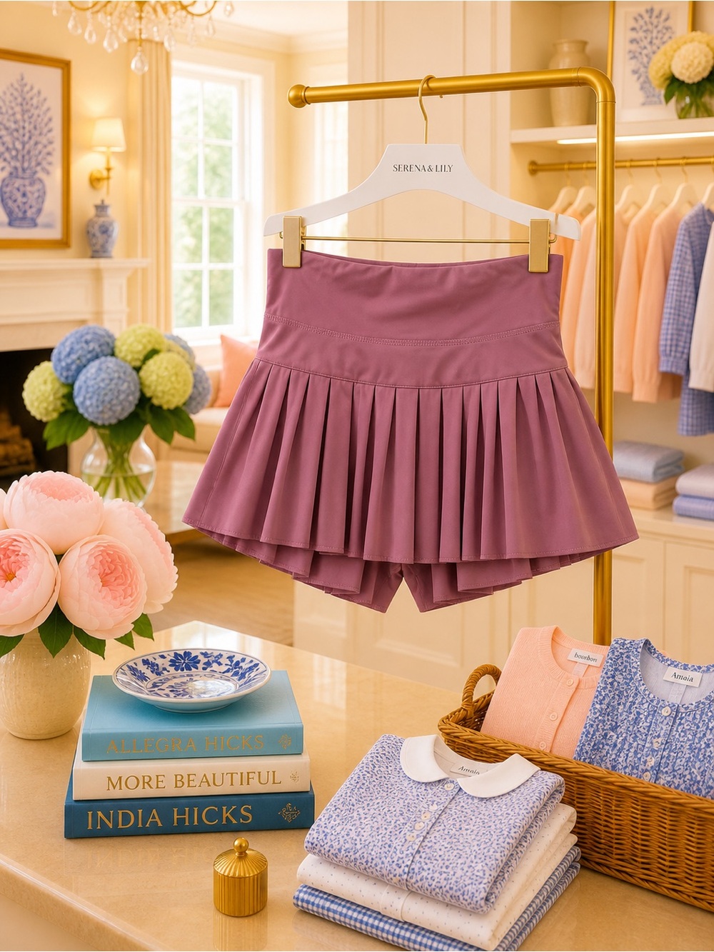 Goldhinge Berry Pleated Skort small